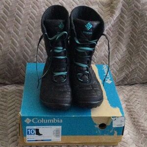 Columbia Black and Blue Winter Boots